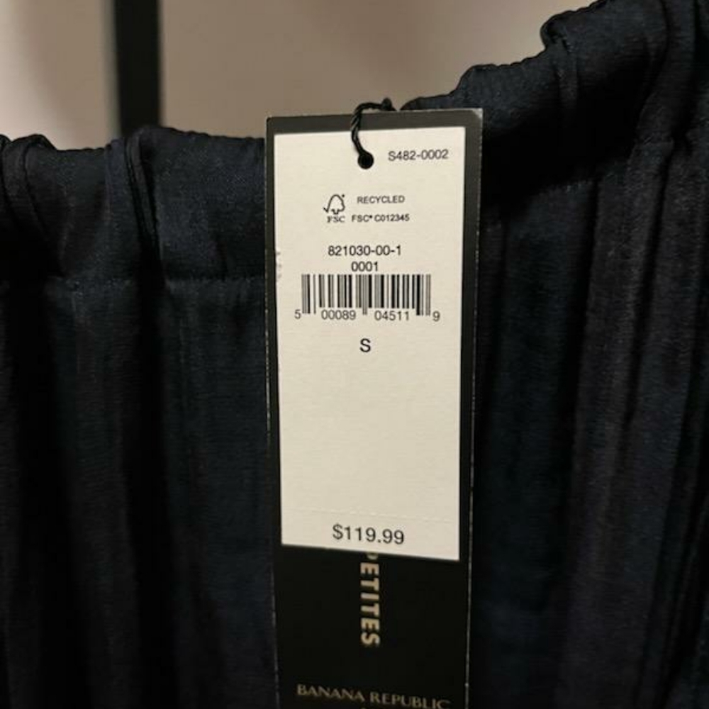 Banana Republic Tie Back Satin Mini Swing Dress (S) NWT Navy REALLY SEXY !! - Picture 4 of 9